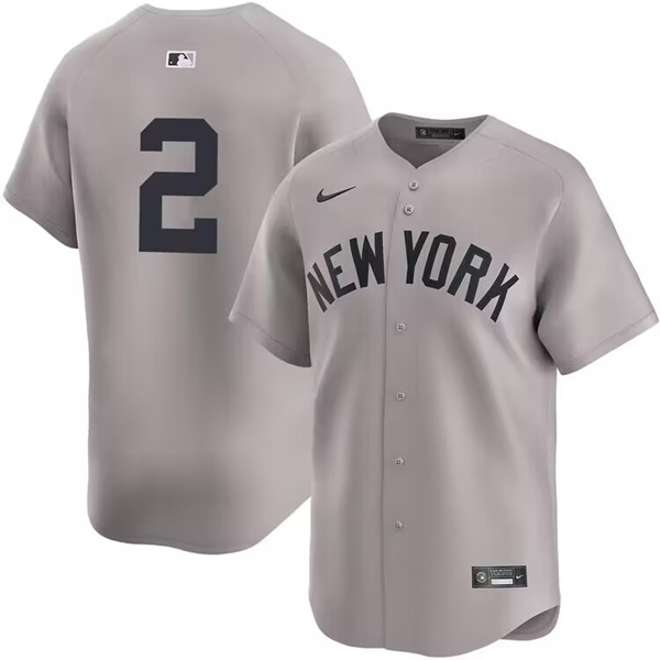 Men's New York Yankees #2 Derek Jeter Gray Road Limited Cool Base Stitched Baseball Jersey Men's New York Yankees #2 Derek Jeter Gray Road Limited Cool Base Stitched Baseball Jersey